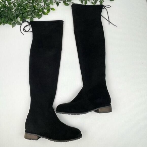 Stuart Weitzman Women's Lowland Over the Knee Black Suede Boots 6.5 - Picture 2 of 11